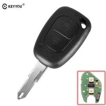 

KEYYOU 2 Button Small Remote Key Case Fob 433Mhz For Renault Traffic Master Vivaro Movano Kangoo ID46 PCF7946 Chip NE73 Blade