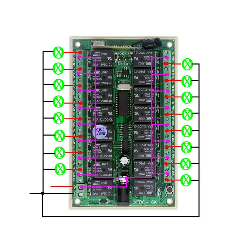 2021 Новый DC 12V 24V 16 CH каналы 16CH RF Wireless переключатель системы дистанционного
