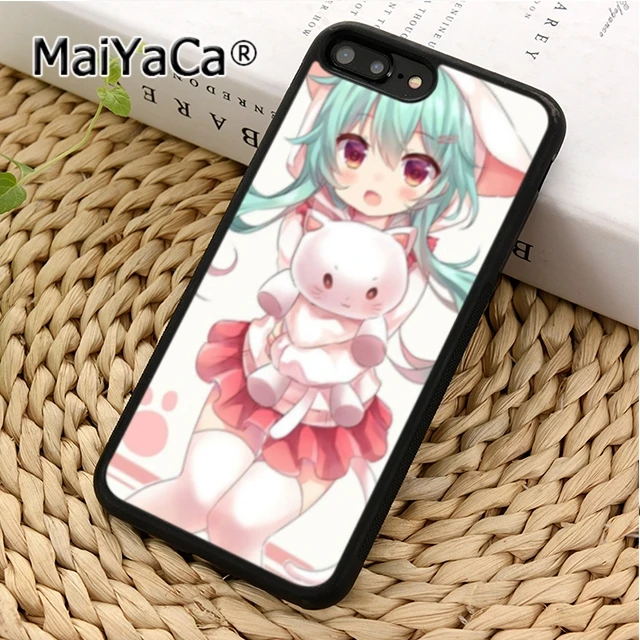 MaiYaCa Anime Neko Cat Girl Kawaii Phone Case Cover For iPhone 5 6s 7 8 plus 11 12 13 Pro X XR XS Max Samsung galaxy S7 S8 S9 | Мобильные