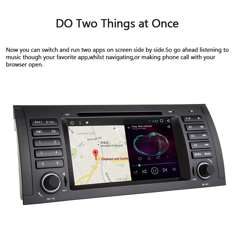 Discount Android 8.0 Octa Core 7" Car DVD Player for BMW/E39/X5/M5/E38/E53 Car Stereo With Canbus DSP IPS OBD Multimedia GPS Navigation 3