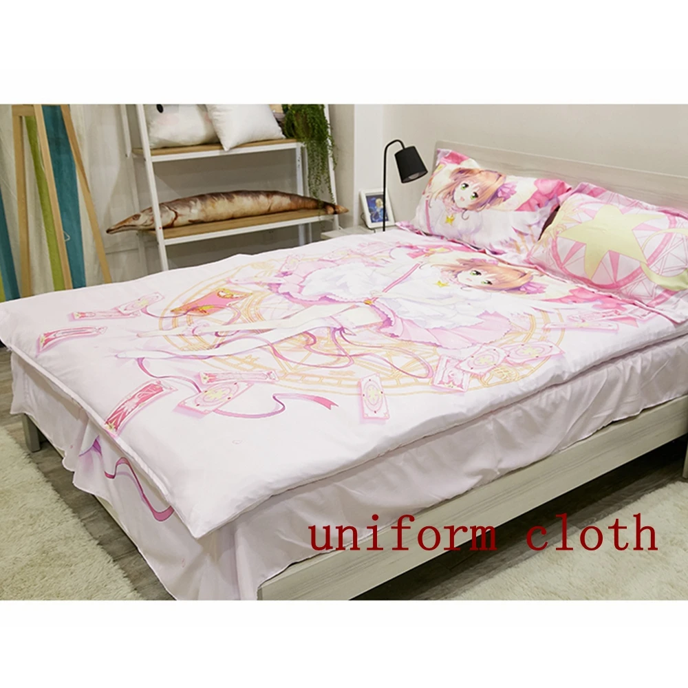 Аниме JK Cardcaptor Sakura кимоно Сакура косплей Утешитель набор кровать плоский лист одеяло Чехол Наволочка розовые милые постельные принадлежности наборы