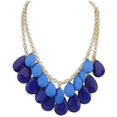 

Wholesale 2014 New Fashion Jewelry 4 Colos High Quality Drop Pendant Chokers Necklaces Women Statement Collar Necklace HT-63