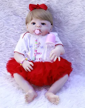 

Newborn doll 57 cm Realistic Full Silicone 23'' Reborn Baby Doll For Sale Lifelike Bebe Alive Dolls Kids Playmate Xmas Gifts