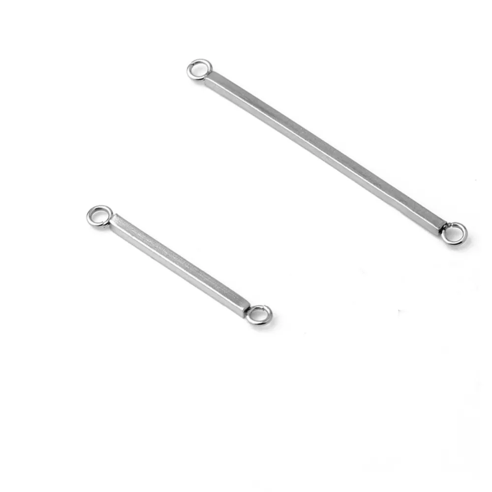 

20pcs Stainless Steel Double Hole Connecting Rods Earrings Finding For Women Drop Earring Pendant DIY Handmade Accessories Z1123