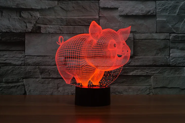 3D свинья модель настольная лампа USB Сенсор Ночные Светильники LED Скульптура модные Аксессуары лампы как Спальня спальный Безопасный свет