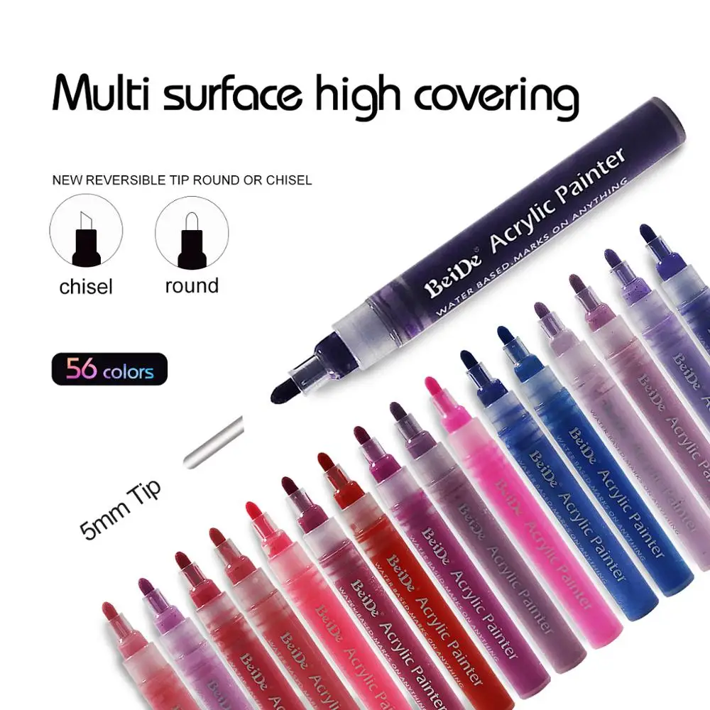 

Acrylic Paint Markers - Permanent Paint Pens for Plastic, Glass, Ceramic, Wood, Cloth, Rubber, Rock and any surface.