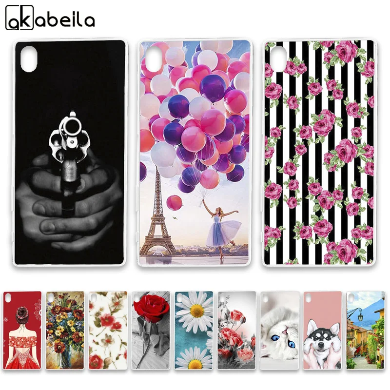 

AKABEILA Soft TPU Cases For SONY Xperia XA Case Silicone F3111 F3113 F3115 F3112 5.0 inch Covers Nutella Flamingo Tetris Bags