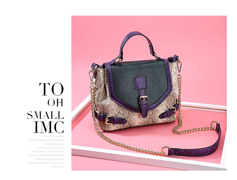 Female Designer Luxury Tote Stylish Snake Skin Print Handbag for Women Big Fashion Leather Shoulder Bag Panelled Crossbody Purse (5)