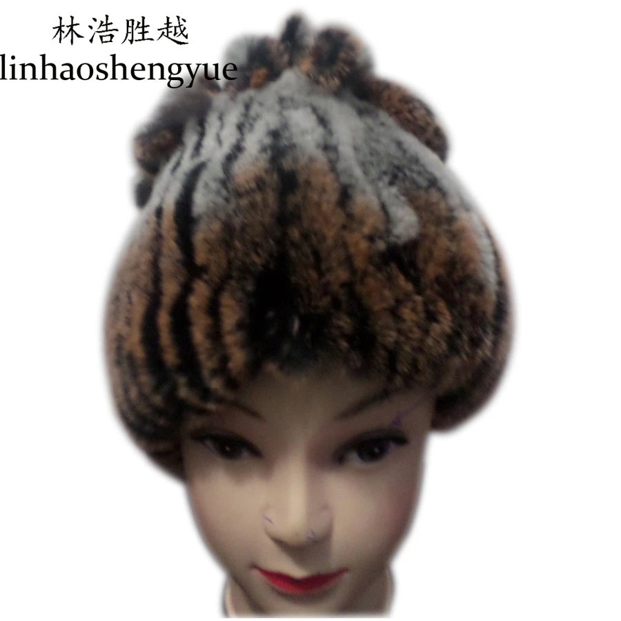 

Linhaoshengyue The scarf rabbit fur hat Dual-use products