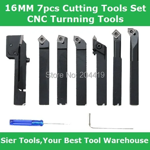 7pcs 16*16mm mini lathe cutting tools/Ti Plating turnning tools/CNC