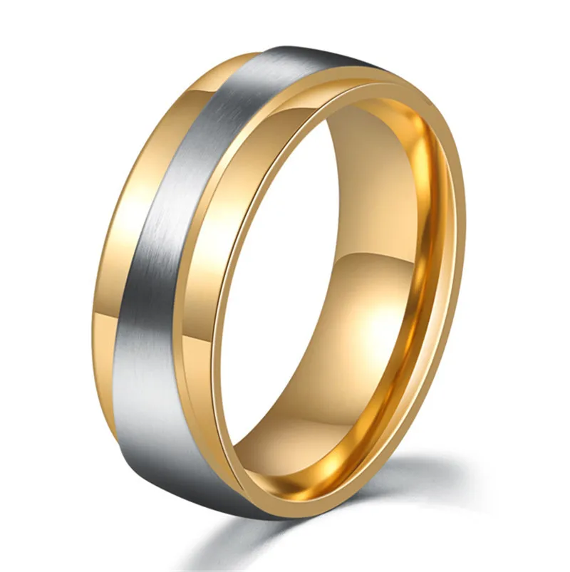Gold Color Wedding band Couple Rings Men Alliance Anel Anillos Bague Eheringe Jewelry Engagement Rings for Women