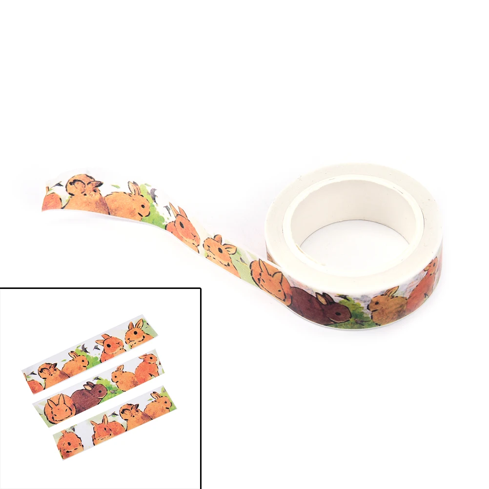1Pcs Washi Tape Packed With Paper Tape Cute Rabbit Cartoon Tape 15mm * 10m Masking Tape Material Escolar Diy Photo Album