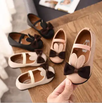 

New Fashion Sweet Princess Bow Casual Shoes For Girls Kids Wedding Birthday Party School Leather Shoes Girls Cartoon Sneakers