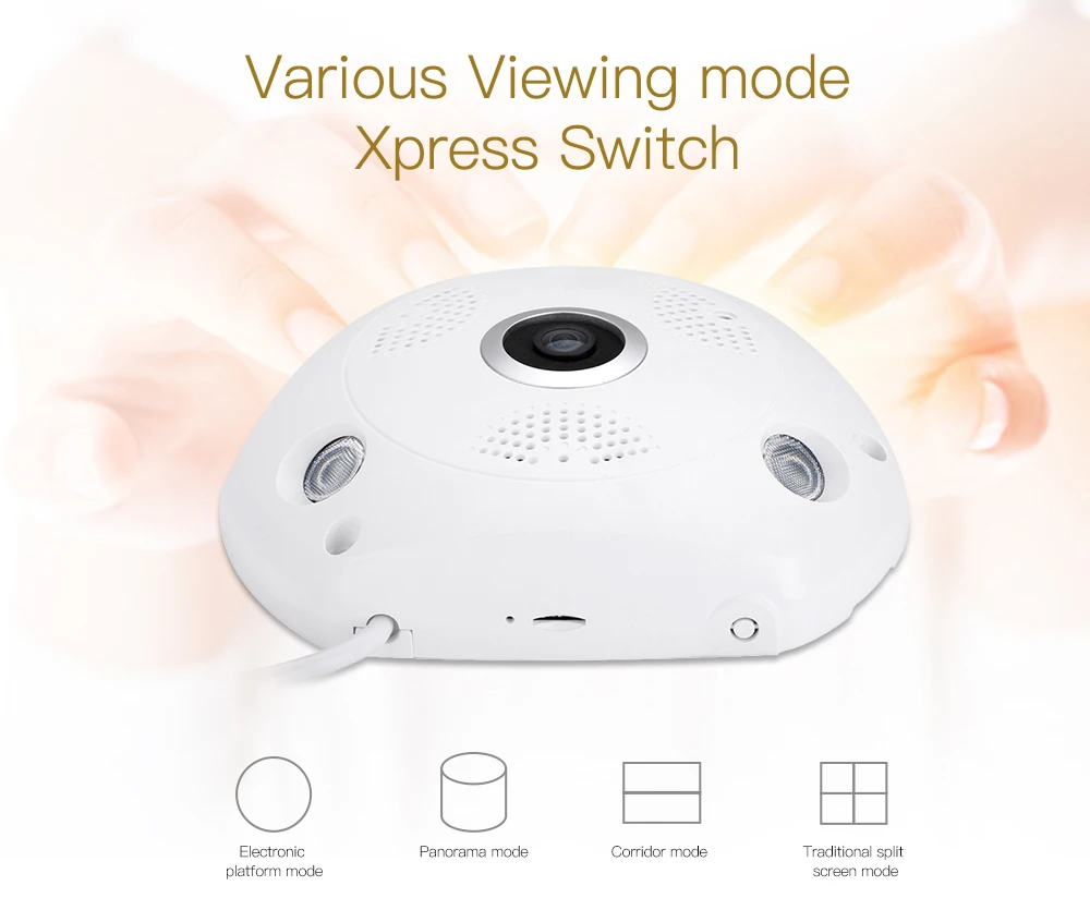 360 Degree Wi-fi IP Camera FishEye HD 960P 1.3MP Smart Panoramic IP P2P Wireless Fisheye Camera 1.3MP Security Cameras