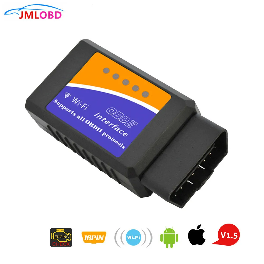 Супер ELM327 wifi OBD2 wifi ELM327 V 1,5 сканер для iPhone IOS автоматический OBDII сканирующий Инструмент OBD 2 ODB II ELM 327 V1.5 Wi-Fi ODB2