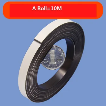 

10M Self Adhesive Magnetic Stripe Rubber Flexible Magnet DIY Strip Tape Width10mm Thickness 1.5mm
