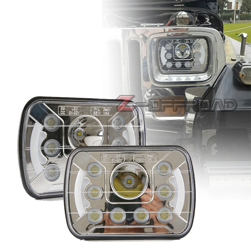 

2pcs Square 5x7 6x7Inch LED Truck Headlights with DRL&Hi/Lo Beam Headlamps Replacement for Jeep Cherokee Xj Work Lighting