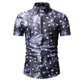 

Mens Beach Hawaiian Shirt Tropical Summer Short Sleeve Shirt Men Brand Clothing Casual Loose Cotton Button Down Shirts Plus Size