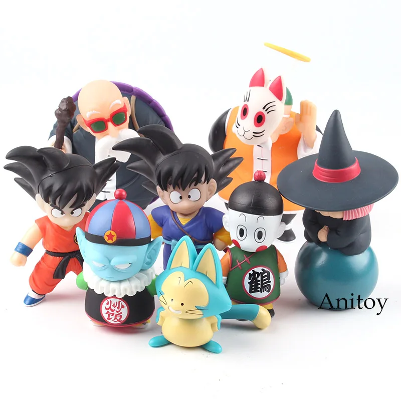 

Dragon Ball Figure Set Son Goku Gohan Chiaotzu Puar Pilaf Uranai Baba Master Roshi Figure PVC Collectible Model Toy 4pcs/set