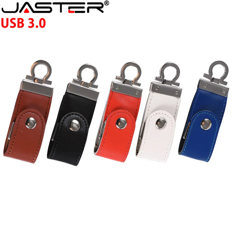 

JASTER USB 3.0 Leather metal keyring Pendrive creativo USB flash drive 32gb 16gb 8gb 4gb 64gb 128gb usb flash Memory stick