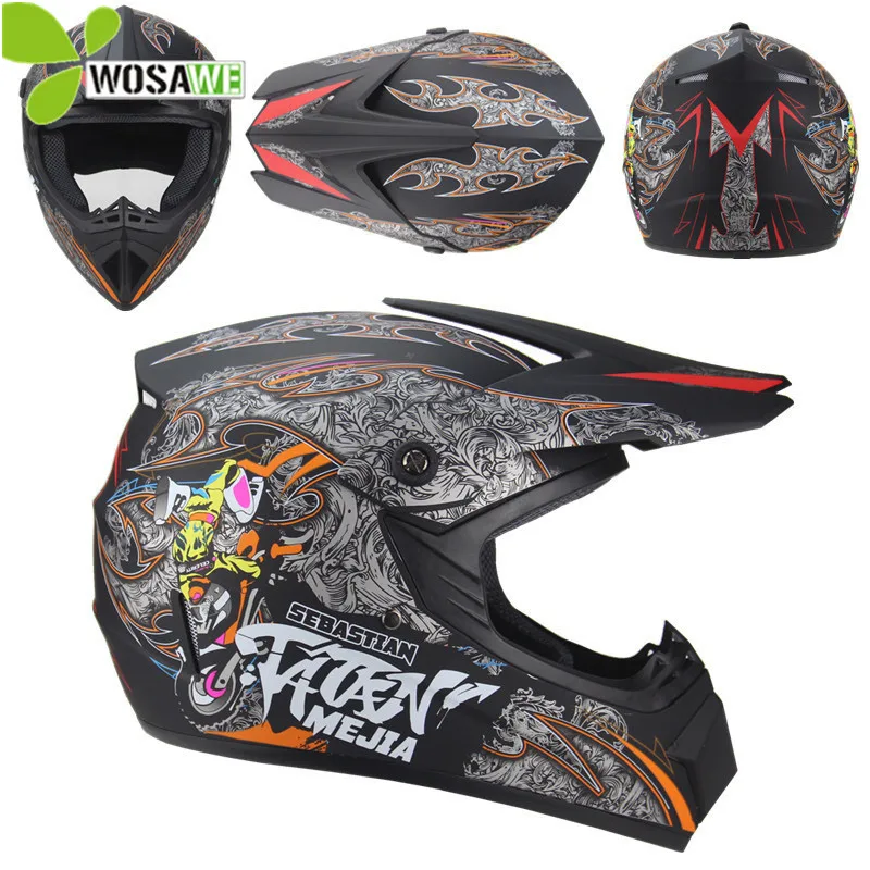 

Multi-color Off Road Racing Bicycle Helmet Motocross Full Covered Downhill Protection Dirt MTB Bike Moto Motorcycle Safety Caps