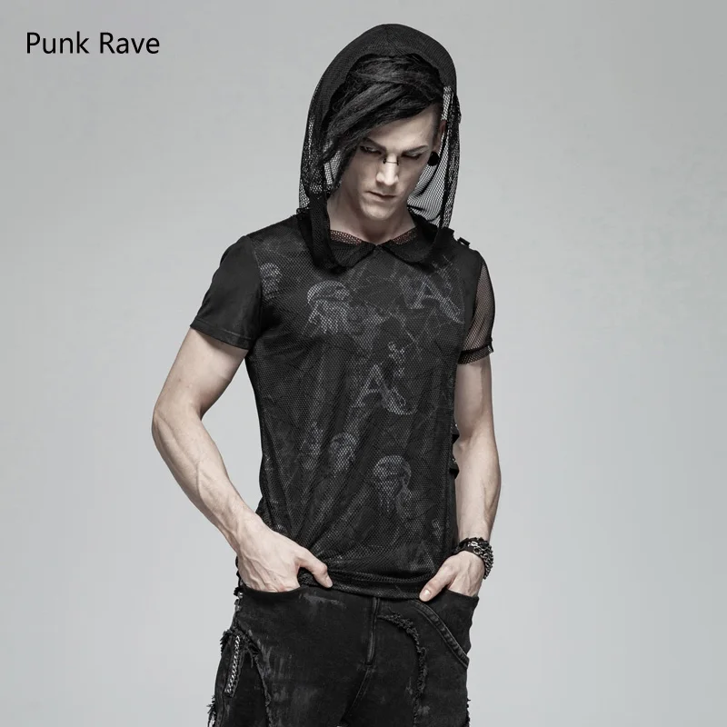 Punk Rave Fashion Print Casual Black 