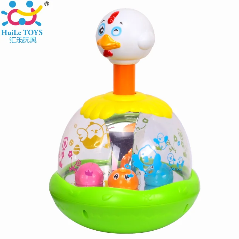 

HUILE TOYS 959 Baby Toys Push & Spin Carousel Chicken Toy Hen Jumping Kaleidoscope Effect & Tumbler Function Toys for Children