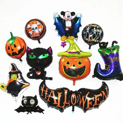 

New Halloween Halloween Mickey Pumpkin Batman Witch Black Bat Cartoon Aluminum Balloons Wholesale Children's Birthday Party
