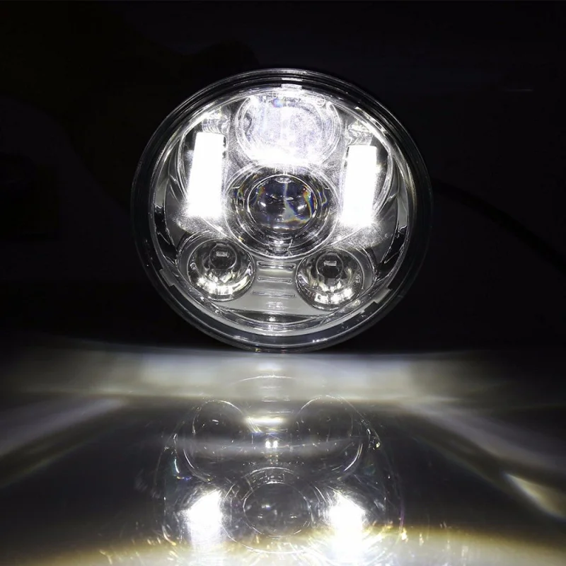  FADUIES Chrome 5.75 inch Led Motorcycle Headlight 45W LED Headlight for Harley-Motorcycles Lights - 32717196314