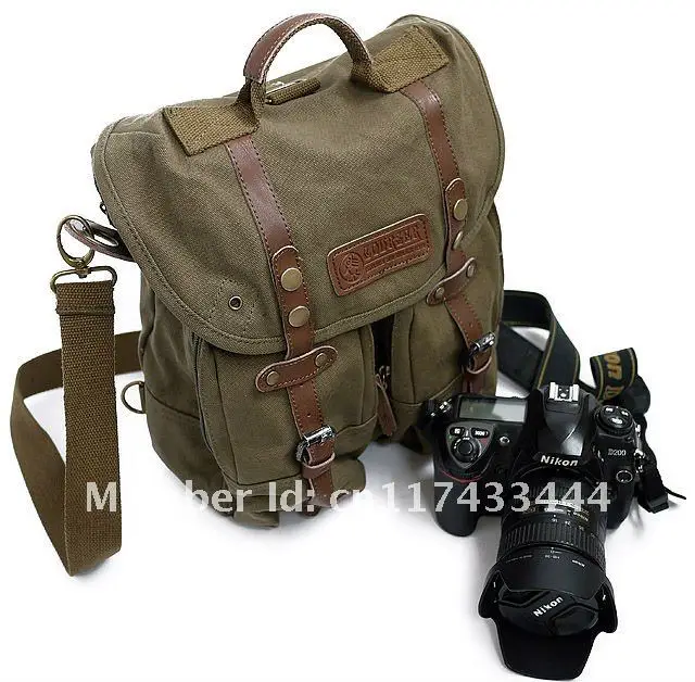 DSLR Canvas Camera bags Backpacks Rucksack SLR Bags 3 color Free