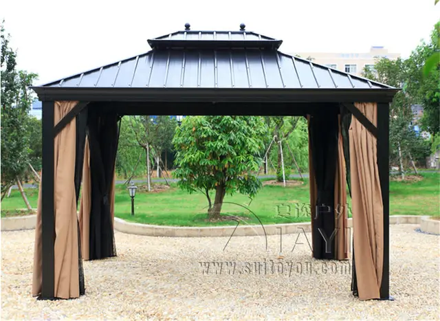 3*3.6 meter deluxe high quality metal canopy sunjoy outdoor garden
