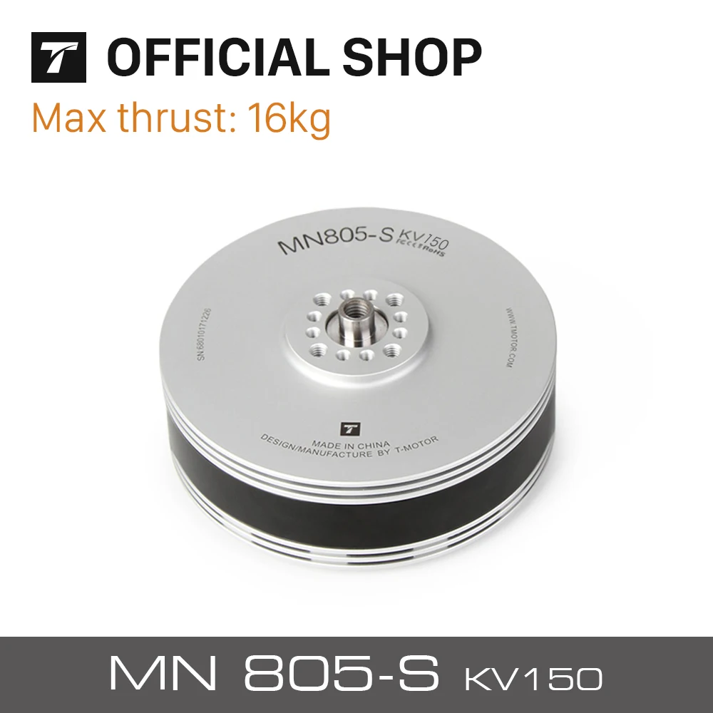 

T-motor 16KG+Thrust MN805-S 150KV Brushless Motor For VTOL Heavy Load Aircraft Drone Multirotor Quadcopter