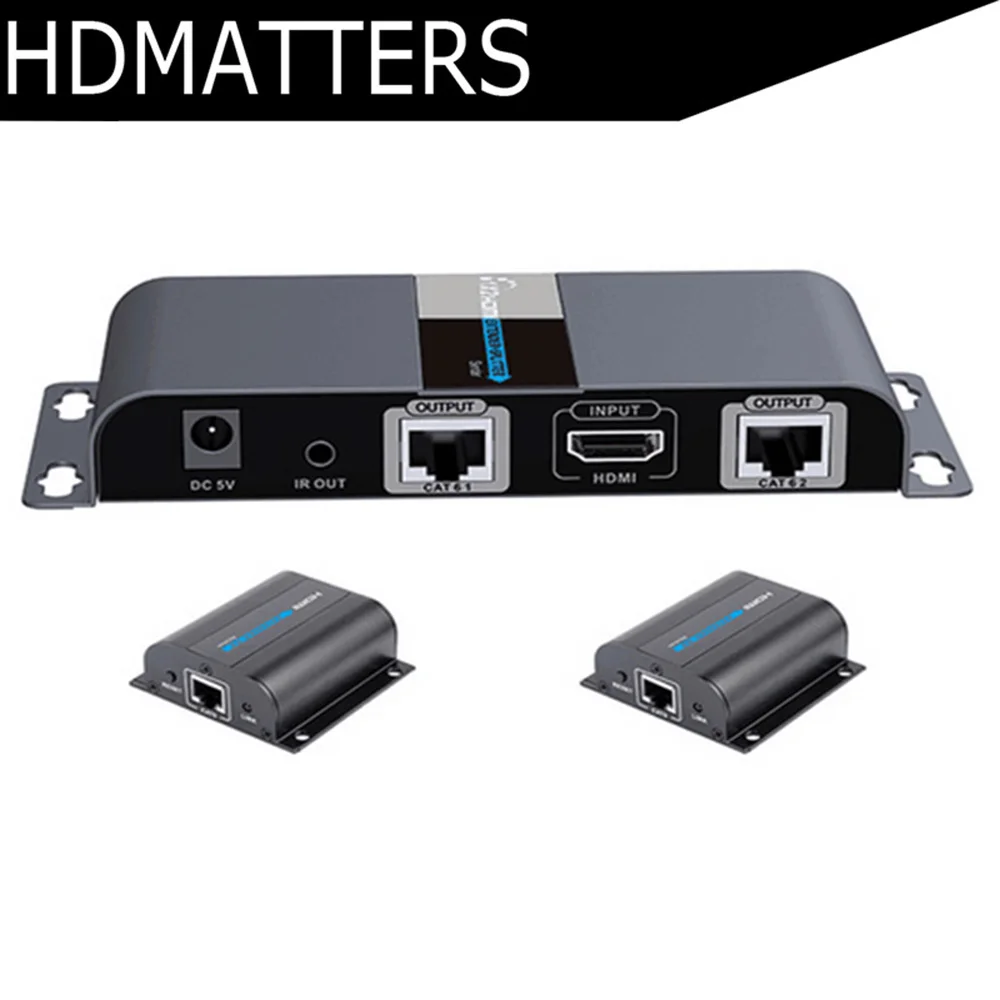 New 2 port HDMI UTP 1X2 extender splitter with IR by cat5e/6 cable up