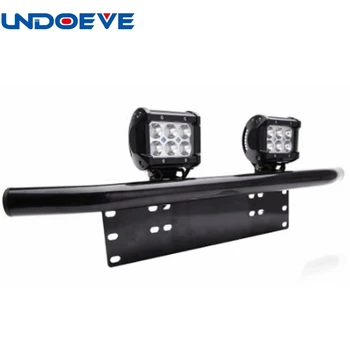 

Undoeve 2PCS 4inch 18W LED Work Driving Light Bar With Universal Front License Plate Mounting Bracket for Jeep Car Truck SUV