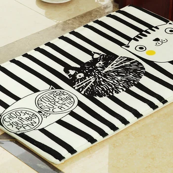 

Soft Cartoon Adorable Pet Cats Flannel Carpet Absorbent Slip-resistant Vacuum Pad Kitchen Mat Door Bathroom Green Floor Mats