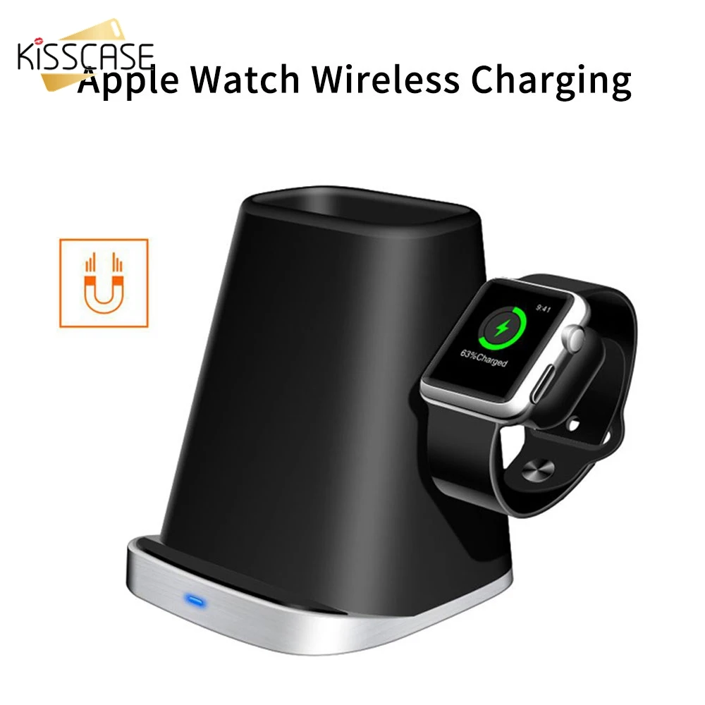 

KISSCASE Multi-function wireless charger For iPhonr xr 8 xs 3 in 1 Mobile phone wireless charger For apple Watch 4/3/2/1 Charger