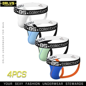 

BS 4PC/LOT Sexy Gay Underwear Briefs Men Jockstrap Gay Mens Underwear Cotton String Homme Thongs Gay Jockstrap Breathable