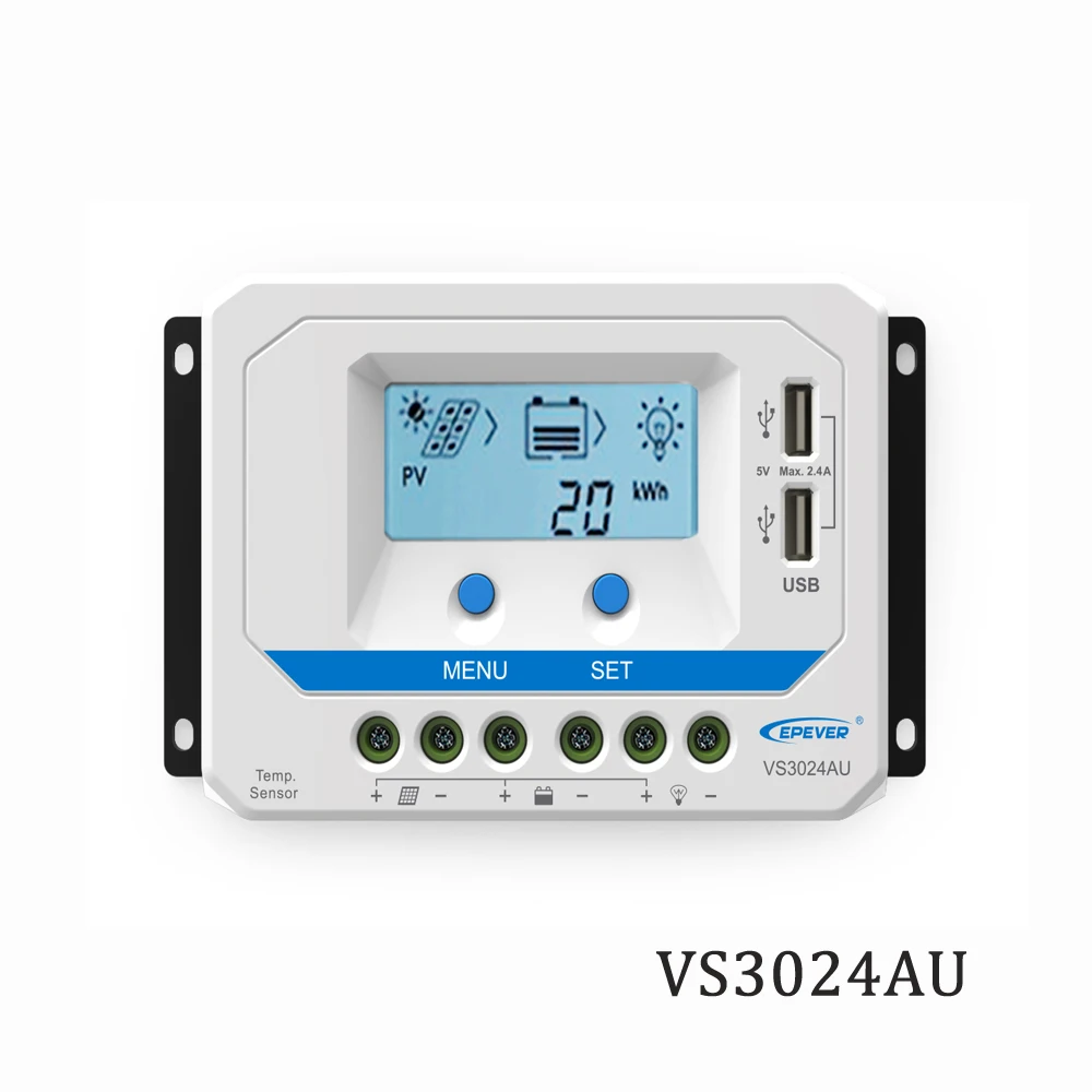 PWM регулятором солнечного заряда контроллер 30A VS3024AU 12V 24V EPSolar регулятор ЖК-дисплей Подсветка 5V зарядное устройство для мобильного телефона