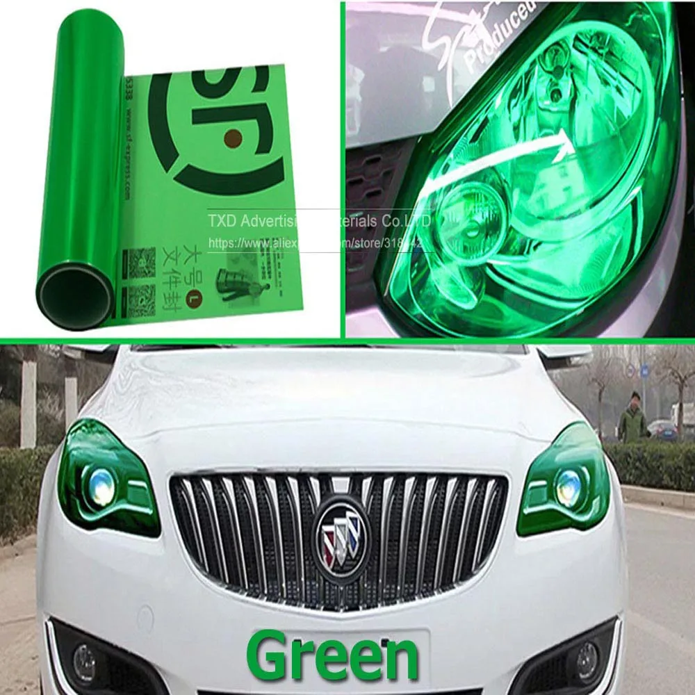 30CM X 9M/Roll high quality Green car headlight film PVC self adhesive