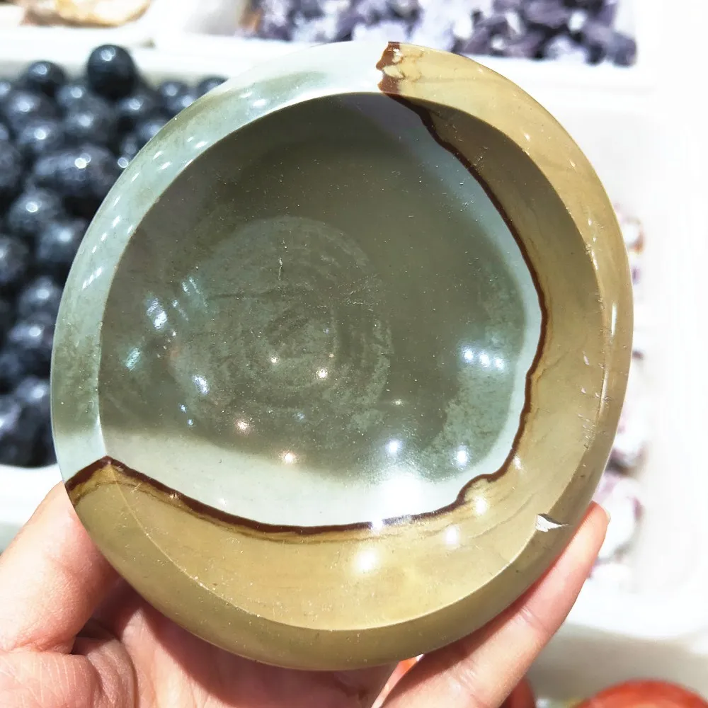 680g Ocean Jasper quartz crystal ashtray Natural Gemstone mineral  tobacco jar healing
