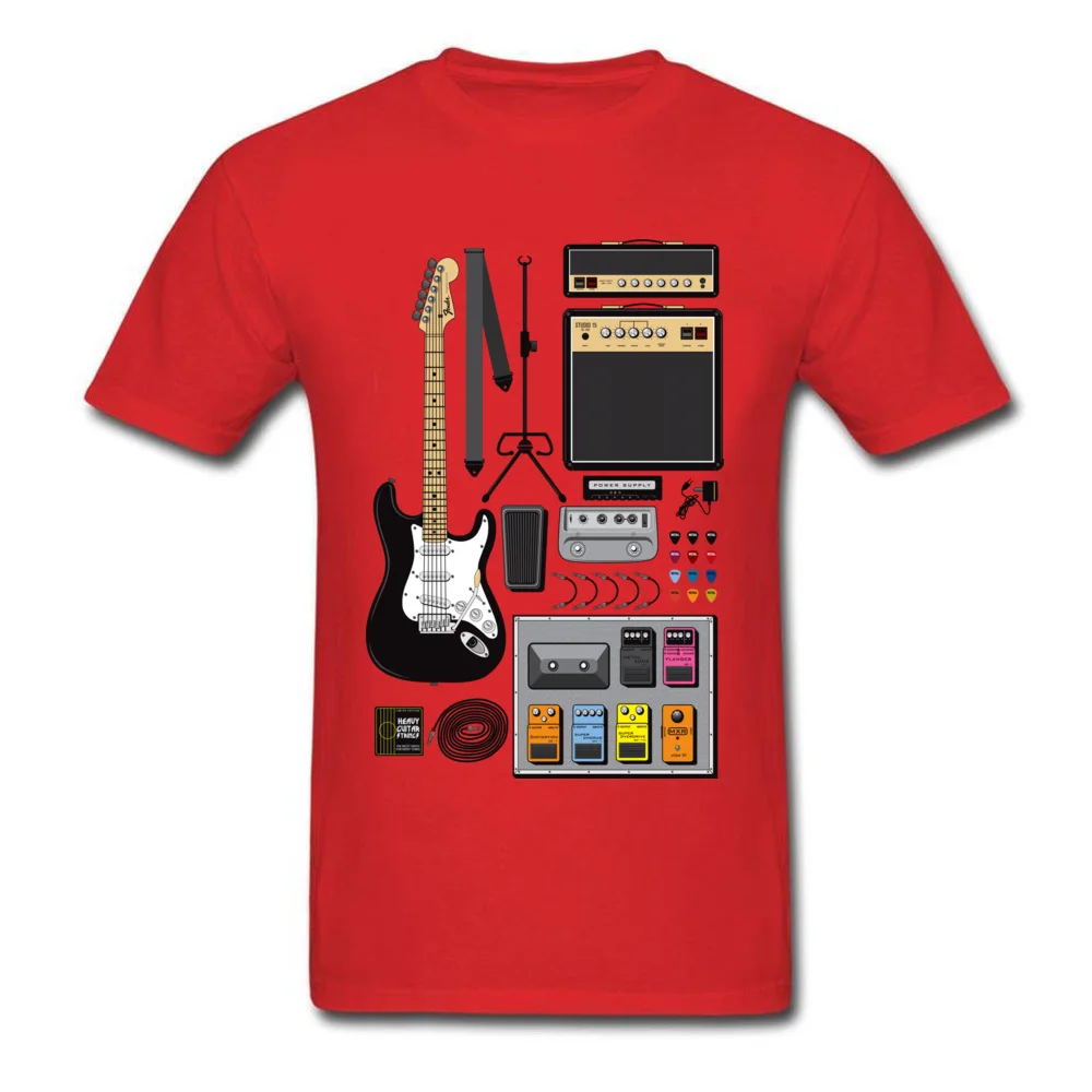 The Guitarist Pure Cotton Men's Short Sleeve Tops & Tees Custom Summer T-shirts Casual Clothing Shirt Latest O-Neck The Guitarist red