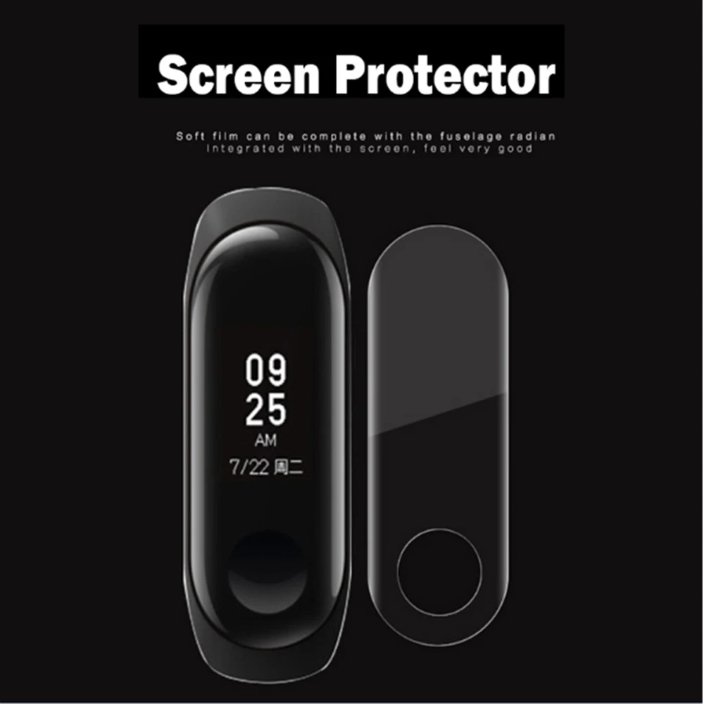 2.5D изогнутое полное покрытие не закаленное стекло для Xiaomi Mi band 3 3 шт/5 шт для Xiaomi Mi band 3 Смарт-часы Защитная пленка для экрана