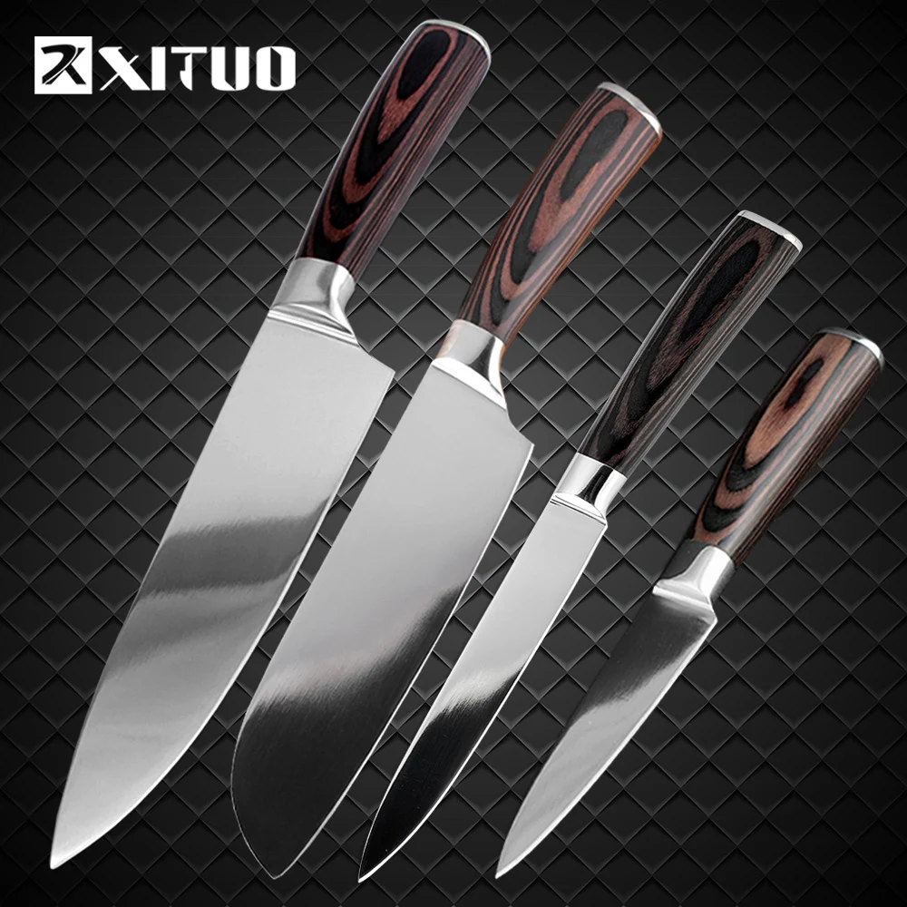 XITUO kitchen knife Set 4PC Japanese Style Kitchen knife Meat Cleaver