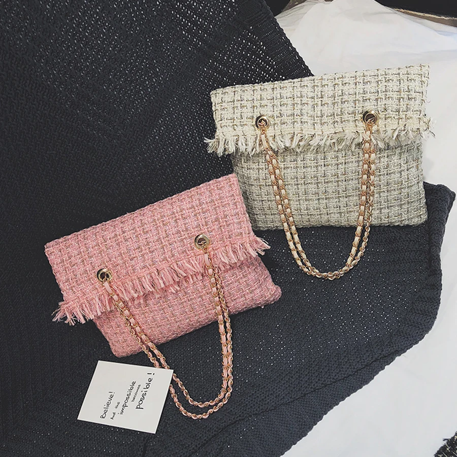 

Winter Wool Bags For Women Shoulder Bag 2018 Fashion Plaid Women Messenger Bag Big Capacity Females Tote Cute Plaid Girls Bolsa