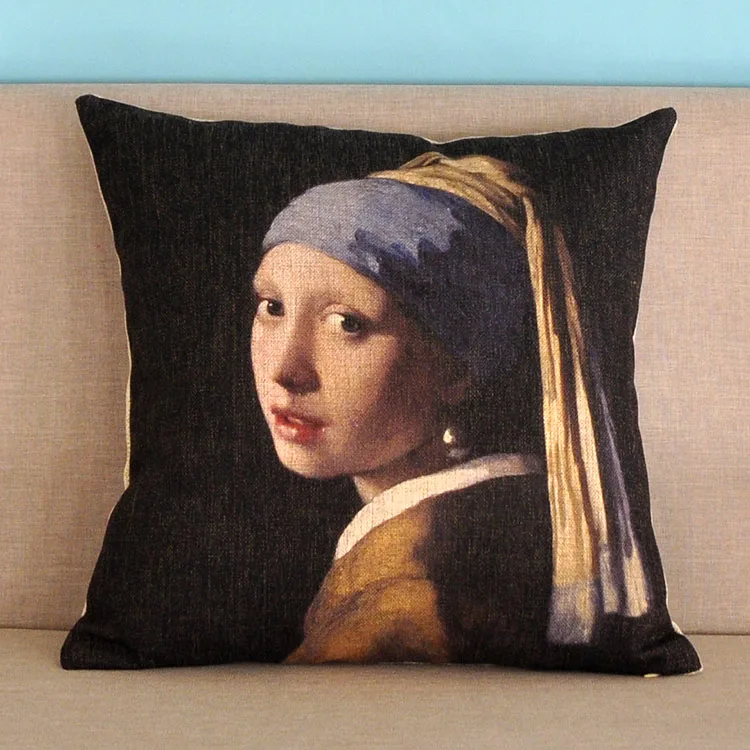 Европейская классическая знаменитая Картины Мона Лиза чехол для подушки Чехол дома декоративные диван белье подушки Чехлы - Цвет: B