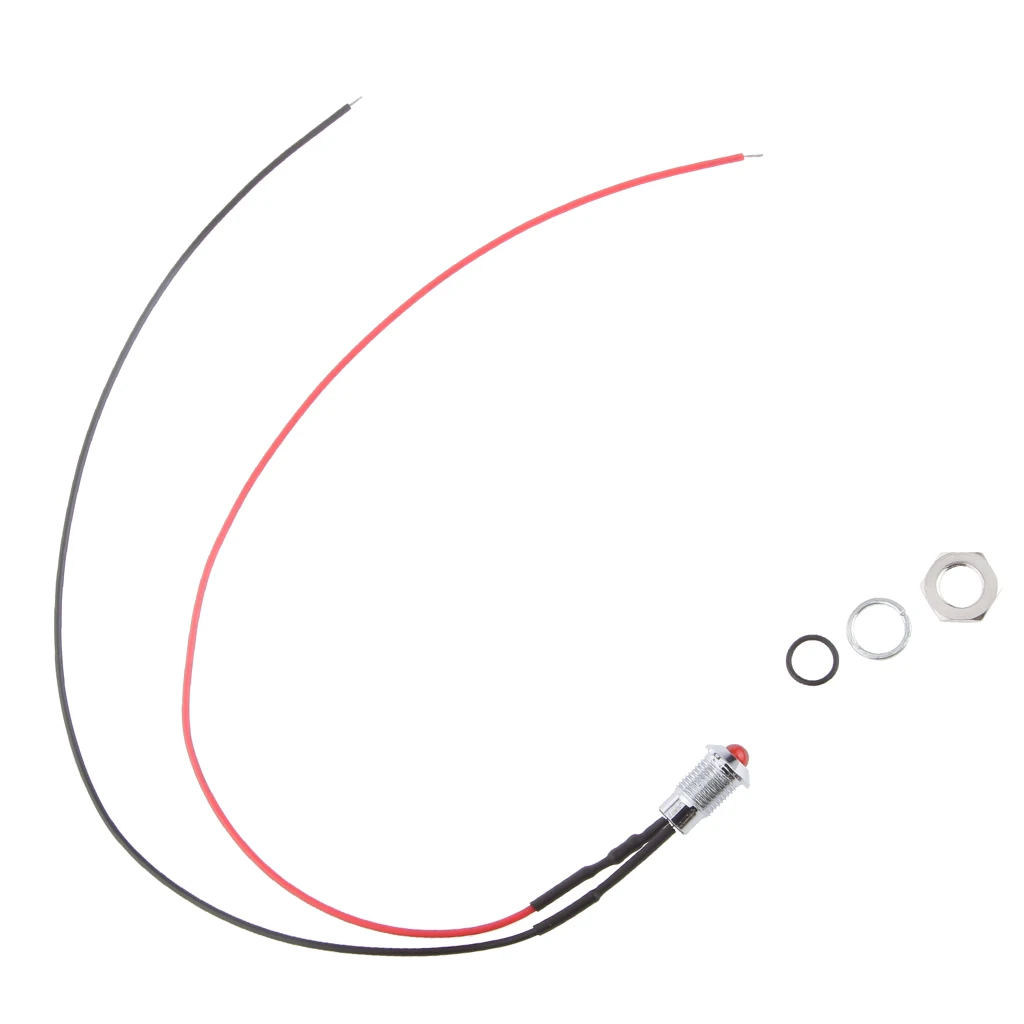 24V 8mm LED Boat Dash Panel Indicator Warning  Light Marker Lamp Red Luces de senalizacion Lampe indicateur 