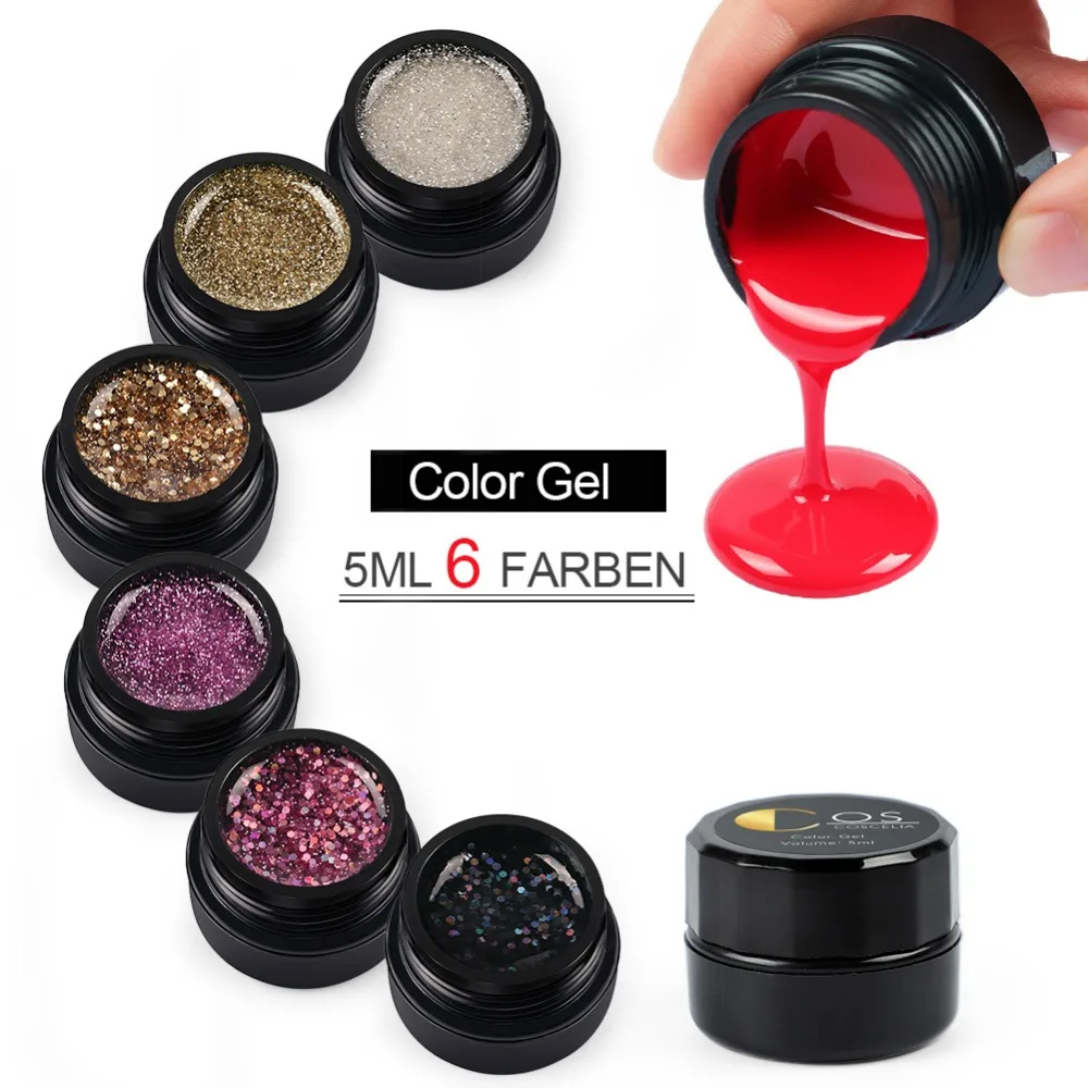 

COSCELIA 36Colors 6pc/set Nail Art Design Nail Salon UV Gel Paint Soak Off Paint Gel Varnish Nail Gel Nail Polish Art Manicure