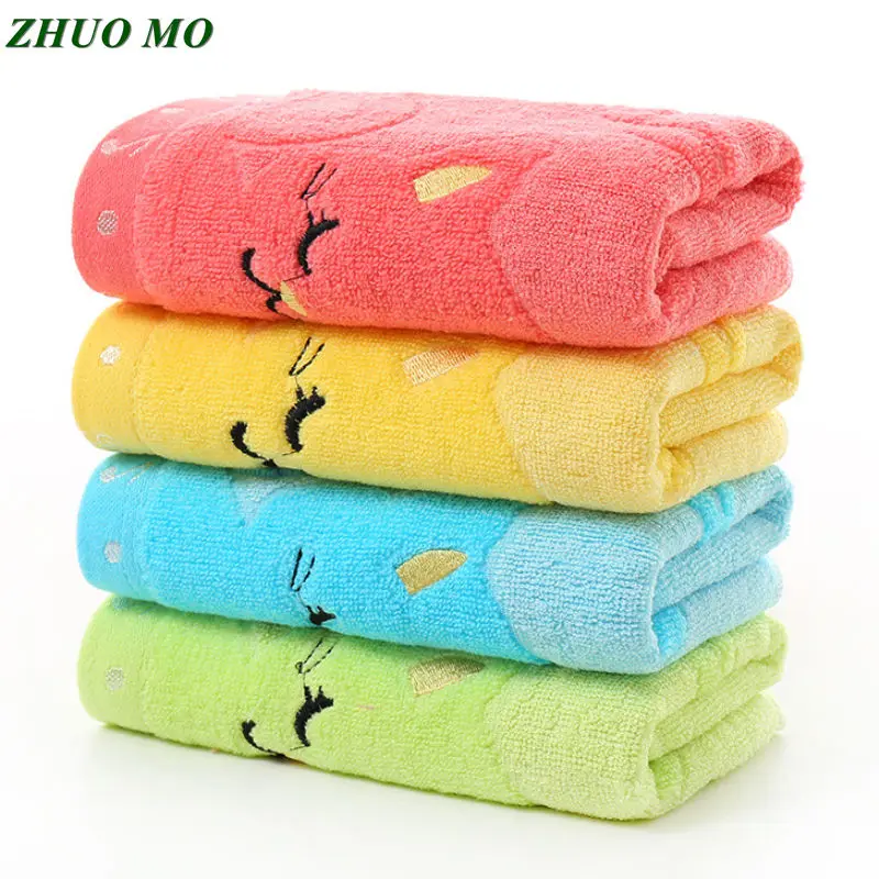 2 шт 25*50 см полотенце мультяшная микрофибра бамбуковое волокно ванная комната детский душ кухонное полотенце чистящая ткань качество 4 цвета полотенце