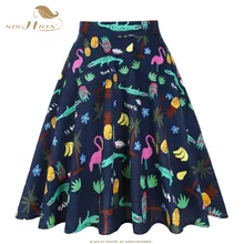 Женская Винтажная летняя юбка SISHION VD0665S2 из 2021 хлопка с цветочным