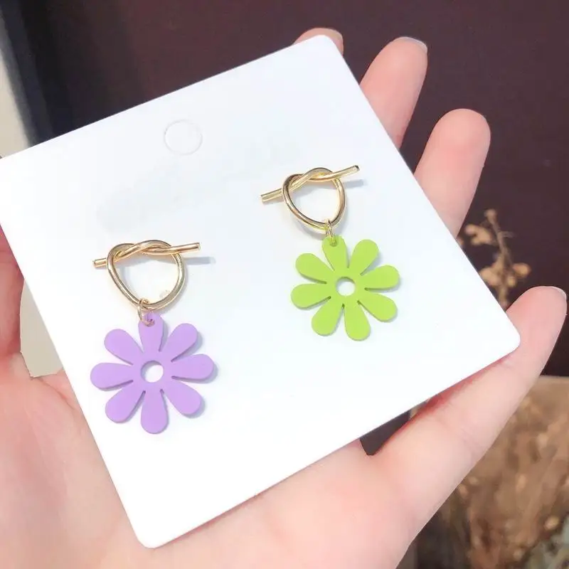 

Fashion Knot Flower AB Earrings For Women 2019 Summer Holiday Simple Earrings Wholesale